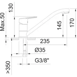 Compra GRIFO COCINA MONOMANDO CAÑO HORIZONTAL GO LATON CROMADO STH 61545 al mejor precio