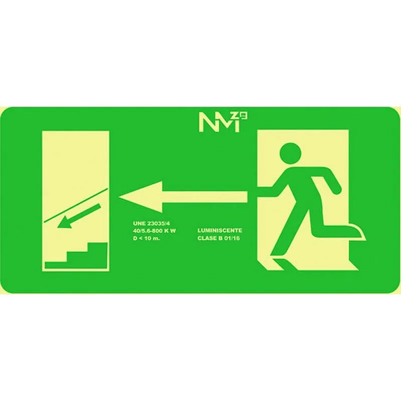 Compra SEÑAL 320X160MM PVC LUMI EVACUACIÓN BAJADA IZQUIERD RD11141 NORMALUZ B11141 al mejor precio