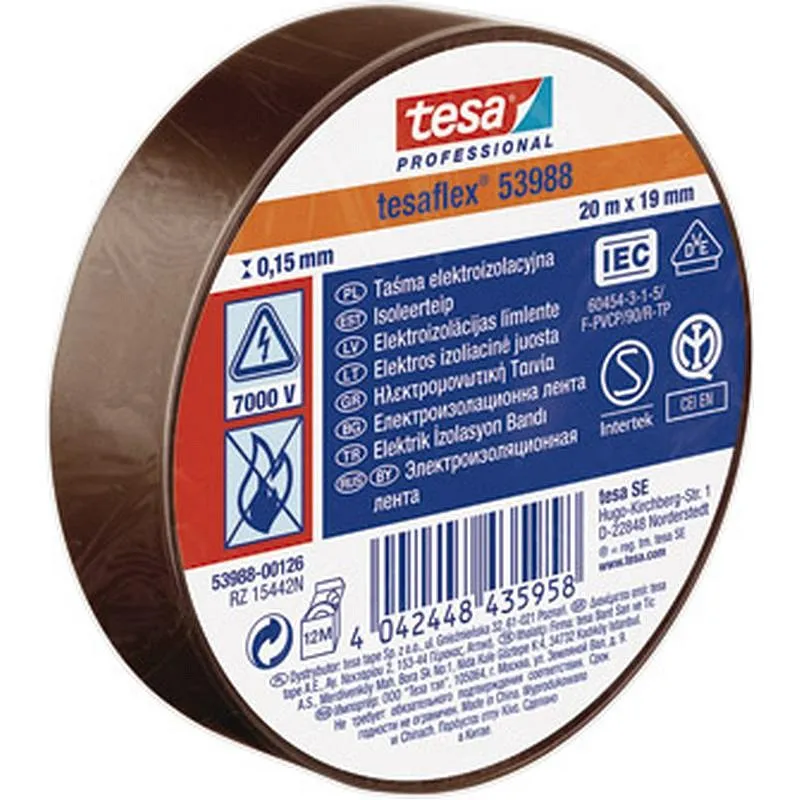 Compra CINTA AISLANTE TESAFLEX MARRON 20 M X 19 MM TESA TAPE 53988-00121-00 al mejor precio