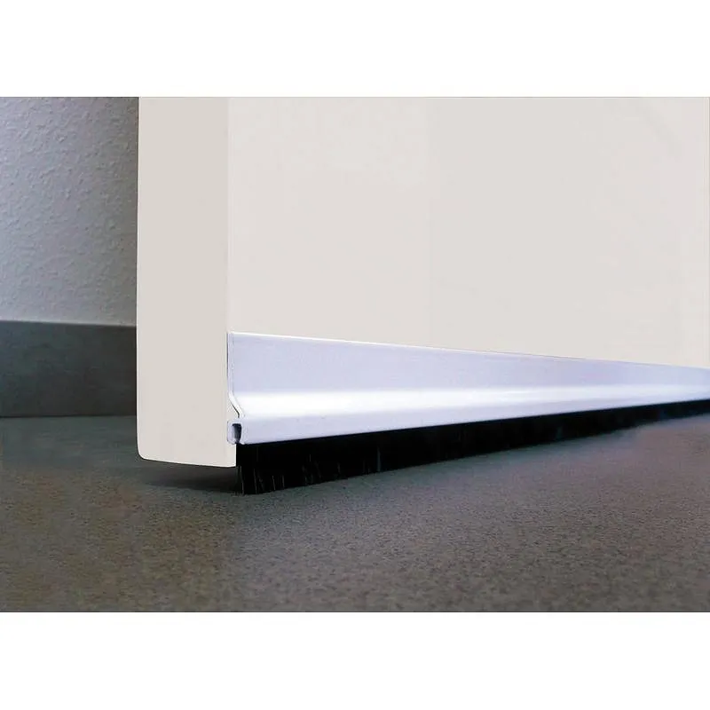 Compra BURLETE BAJO PUERTA ADHESIVO CEPILLO ALUMINIO 92 CM BLANCO BUECASA 127470 al mejor precio