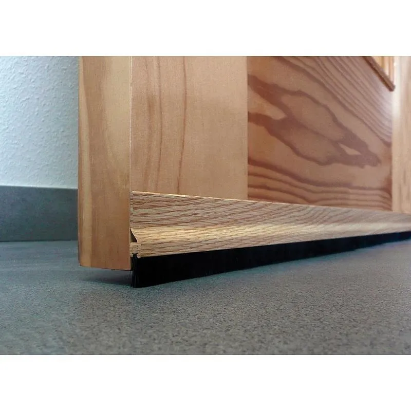 Compra BURLETE BAJO PUERTA ADHESIVO CEPILLO ALUMINIO 92 CM ROBLE BUECASA 127520 al mejor precio