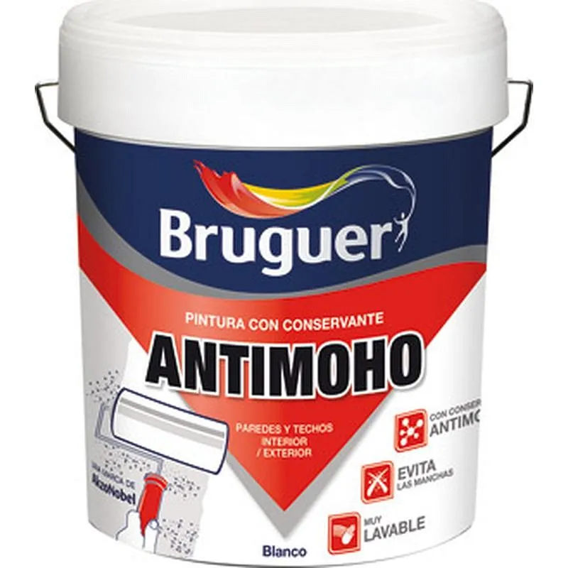 Compra PINTURA PLASTICA ANTIMOHO MATE 4 L BLANCO BRUGUER 5056571 al mejor precio