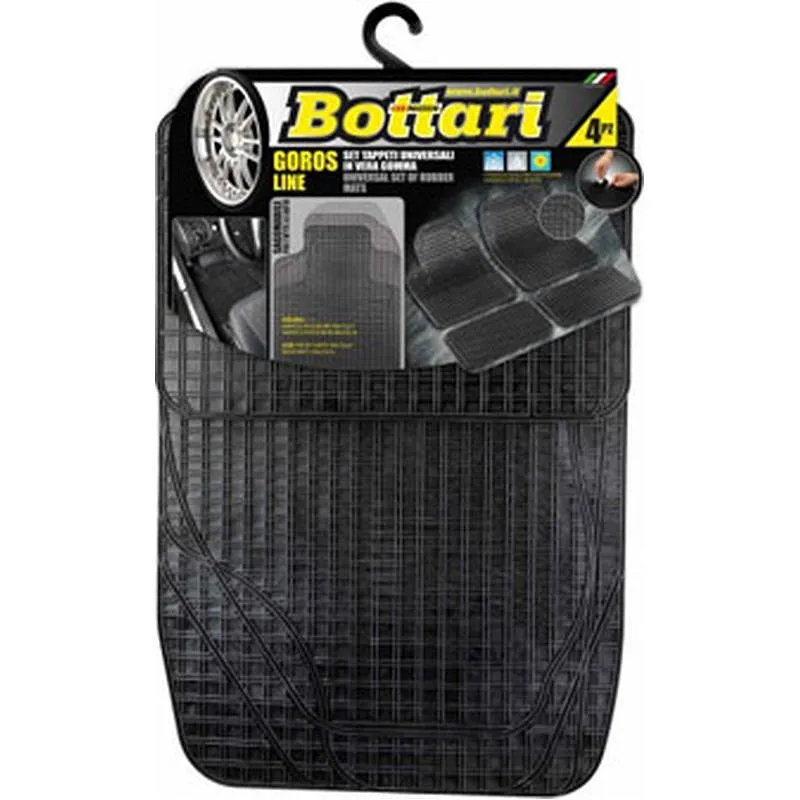 Compra ALFOMBRA AUTOMOVIL RECORTABLE GOMA NE 4 PZ BOTTARI 14043 al mejor precio