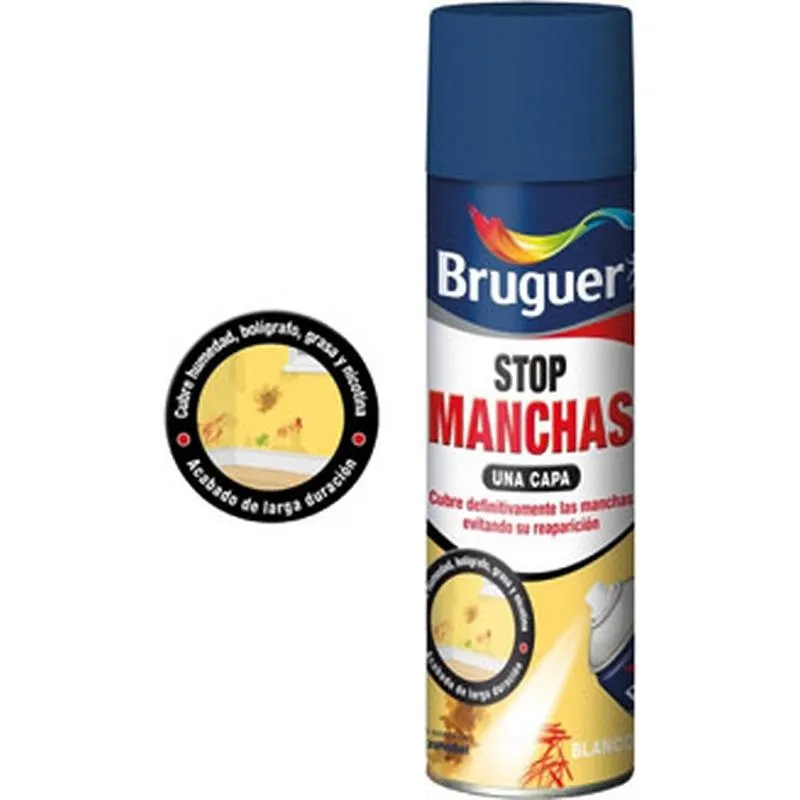Compra PINTURA ANTIMANCHAS SPRAY STOP MANCHAS MATE 500 ML BLANCO BRUGUER 5196400 al mejor precio