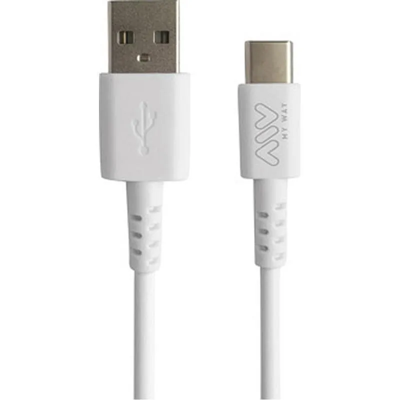 Compra CARGADOR PARED + CABLE USB TIPO C 2A 15,6X8X3CM ABS BL MYW PACK MYWAY MYWEPAK0002 al mejor precio
