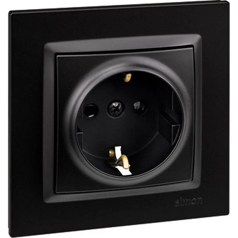 Compra BASE ENCHUFE SCHUKO TT EMPOTRAR NEGRO SERIE 10 SIMON F1090443038 al mejor precio