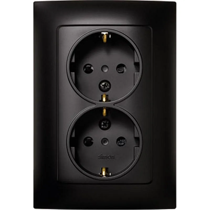 Compra BASE ENCHUFE DOBLE SCHUKO TT EMPOTRAR NEGRO SERIE 10 SIMON F1091459038 al mejor precio