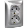 Compra BASE ENCHUFE DOBLE SCHUKO TT EMPOTRAR ALUMINIO SERIE 10 SIMON F1091459026 al mejor precio