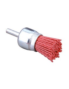 Compra Cepillo brocha nilon abraslon rojo espiga 6 mm diámetro 25 grano 80 JAZ CNA 9422 al mejor precio
