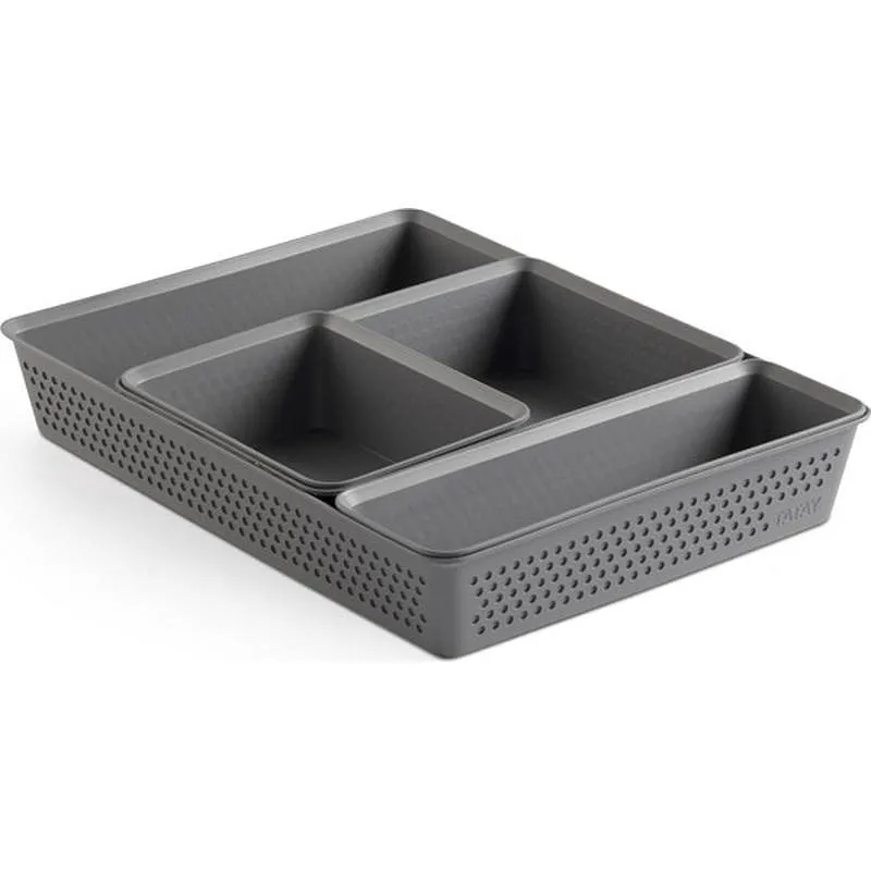 Compra SET 4 ORGANIZADORES BOHOOL SLIM + A6 + A5 + A4 GRIS TATAY 7014014 al mejor precio