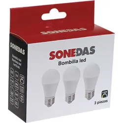 Compra BOMBILLA ESFERICA LED 3 UNID G45 E27 7W 800LM 4000K SONEDAS MK-020011001287-D al mejor precio