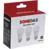 Compra BOMBILLA ESFERICA LED 3 UNID G45 E27 7W 800LM 4000K SONEDAS MK-020011001287-D al mejor precio