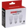 Compra BOMBILLA ESFERICA LED 3 UNID G45 E27 7W 800LM 6500K SONEDAS MK-020011001287-F al mejor precio