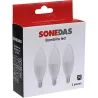 Compra BOMBILLA IUMIN VELA LED 3 UNID C37 E14 7W 800LM 6500K SONEDAS MK-020011001277-F al mejor precio