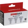 Compra BOMBILLA DICROICA LED 3 UNID GU10 7,5W 700LM 4000K SONEDAS MK-020011001413-D al mejor precio