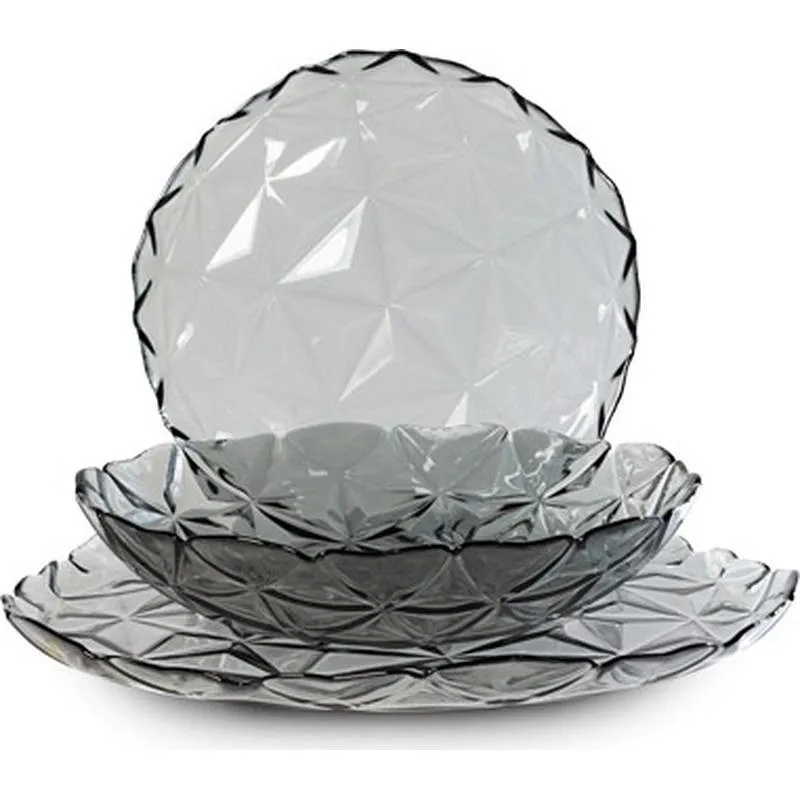 Compra VAJILLA 18 PZAS CRISTAL GRIS ESTRELLA NON 5936721 al mejor precio