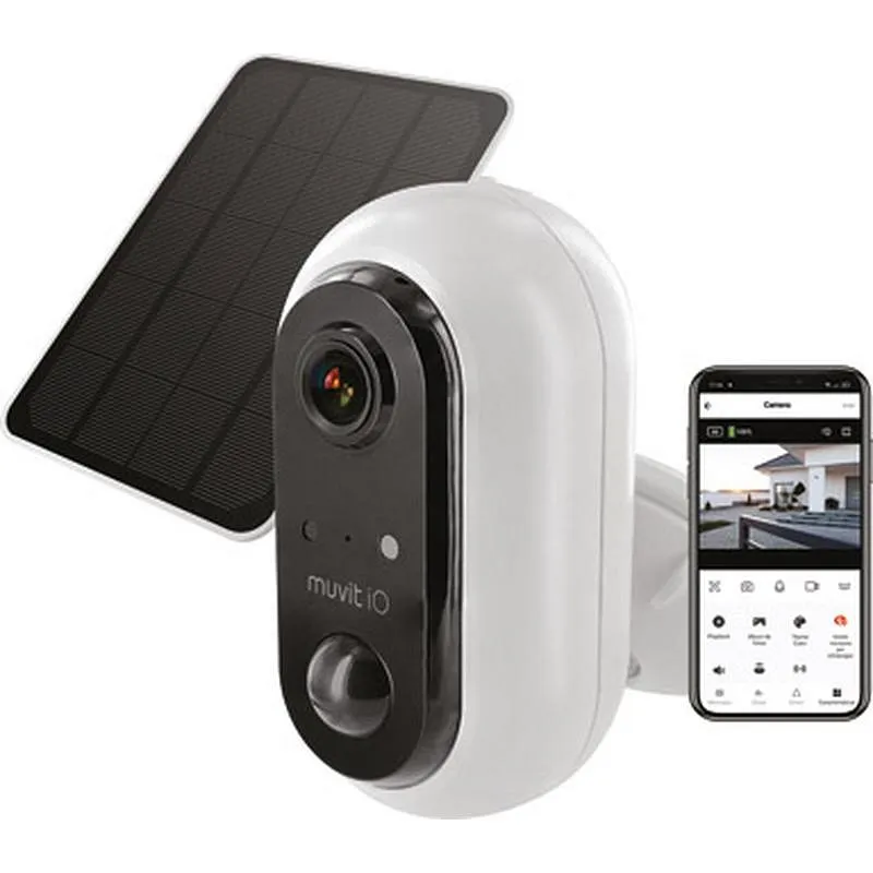 Compra CAMARA C/BATERIA EXT. WIFI FULL HD 1080P + PANEL SOLAR COMPATIBLE CON GOOGLE HOME Y AMAZON ALEXA MUVIT IO MIOACAM004 al mejor precio
