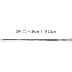 Compra BARRA DUCHA CORTINA EXTENSIBLE INOX 70 - 120 CM, diametro 2,2CM, ALUMINIO MSV 140097 al mejor precio