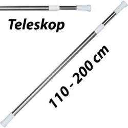 Compra BARRA DUCHA CORTINA EXTENSIBLE INOX 110- 200 CM, diametro 2,2CM MSV 140098 al mejor precio