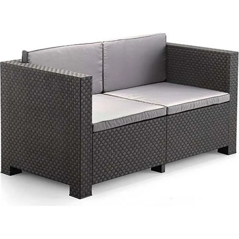 Compra SOFA 2 PLAZAS RATAN RESINA DIVA GRAFITO SHAF 55491 al mejor precio