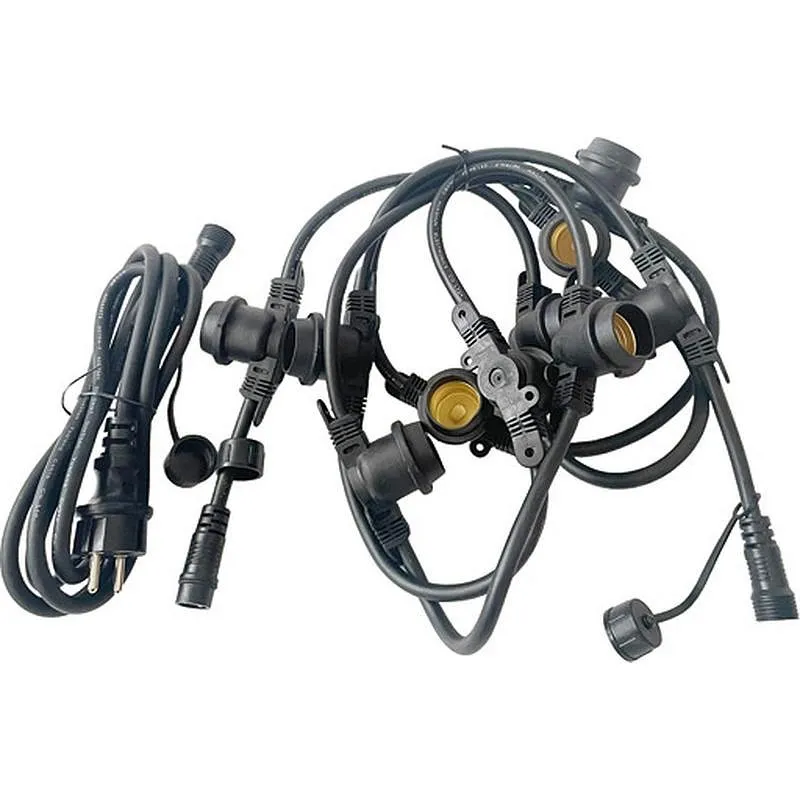 Compra GUIRNALDA 10 X E27 IP44 7.5M EXTENSIBLE NEGRO GUIRNALDA 10X E27 IP44 7.5M EXTENSIBLE NEGRO CRISTALRECORD 16-600-27-180 al mejor precio