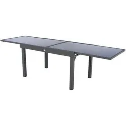 Compra MESA ALUMINIO CRISTAL EXTENSIBLE 135-270 X 90 CM IMPORT 139773 al mejor precio