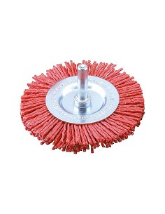 Compra Cepillo disco nilon abraslon rojo espiga 6 mm diámetro 75 grano 80 JAZ CNA 9475 al mejor precio