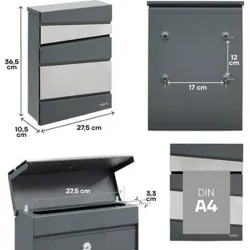 Compra BUZON EXTERIOR ACERO FLYSCH BLANCO 27,5 X 36,5 X 10 CM ARREGUI E6921 al mejor precio