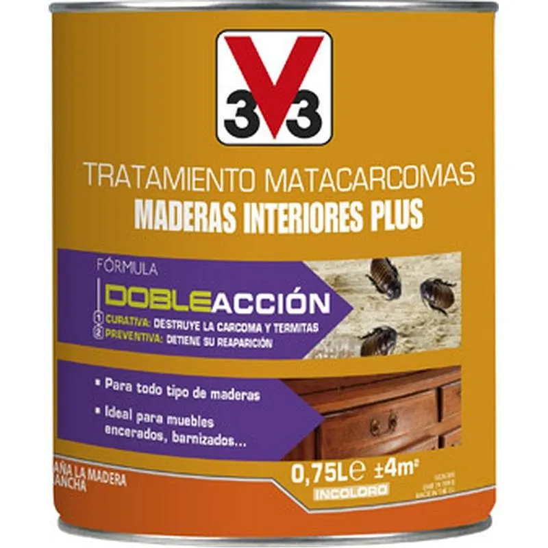 Compra TRATAMIENTO MATACARCOMAS MADERAS INTERIOR PLUS 750 ML V33 62544 al mejor precio