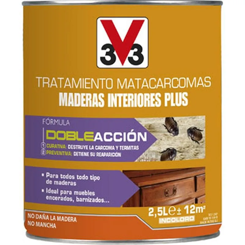 Compra TRATAMIENTO MATACARCOMAS MADERAS INTERIOR PLUS 2,5 L V33 62546 al mejor precio