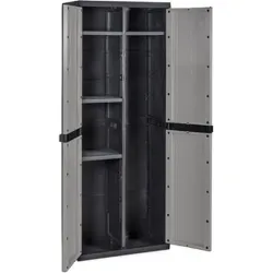 Compra ARMARIO RESINA 4 ESTANTES ESCOBERO 65 X 37 X 165 CM NEGRO GRIS TOOMAX Z0301RA--5000 al mejor precio