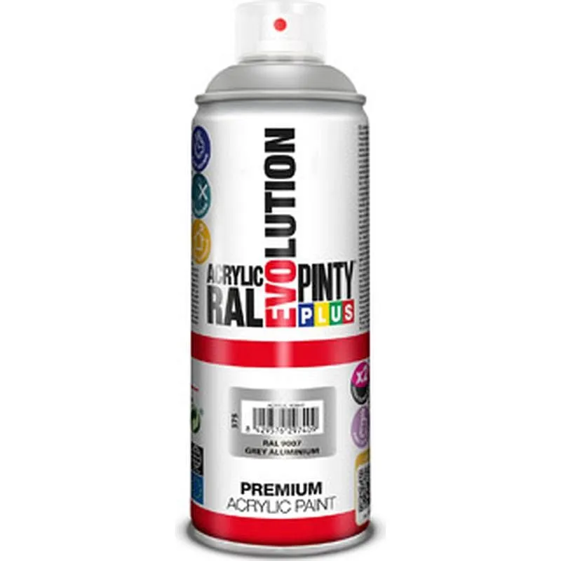 Compra PINTURA SPRAY ACRILICA EVOLUTION BRILLO 520 CC RAL 9007 ALUMINIO GRIS PINTYPLUS 375 al mejor precio