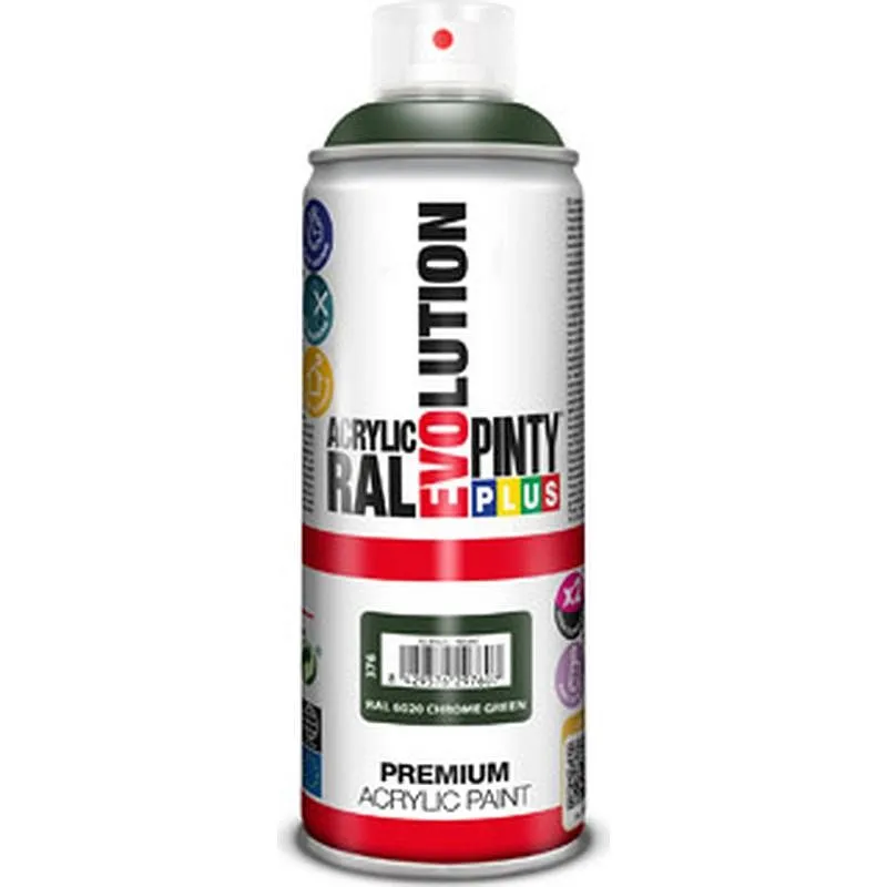 Compra PINTURA SPRAY ACRILICA EVOLUTION BRILLO 520 CC RAL 6020 VERDE CROMO PINTYPLUS 376 al mejor precio