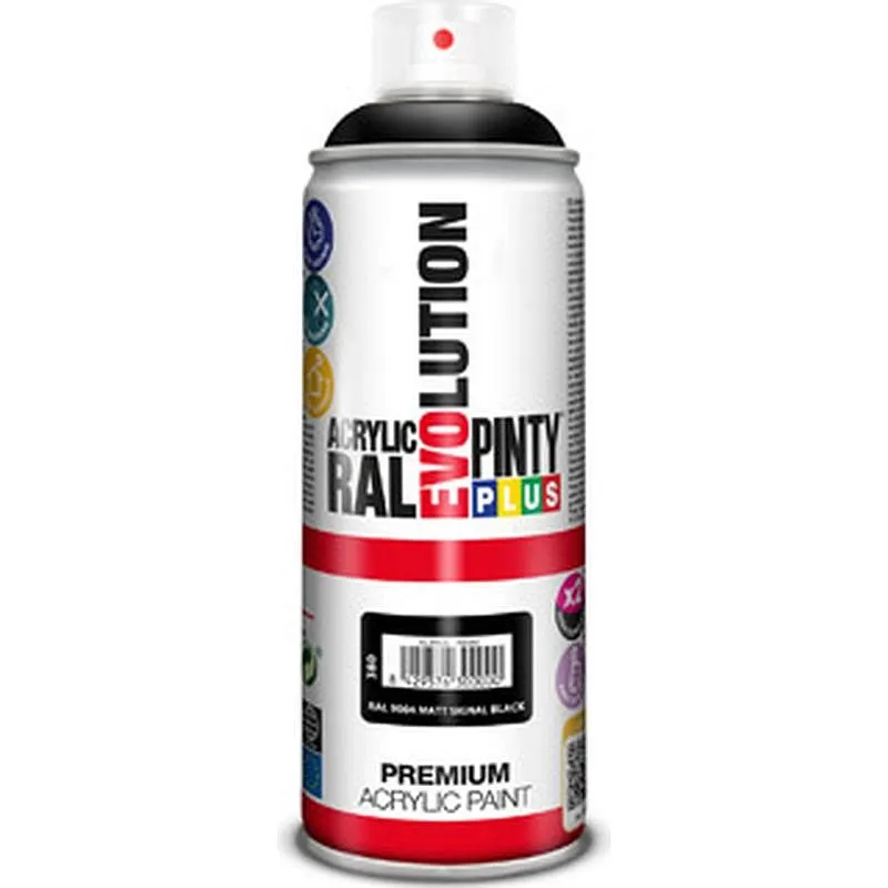 Compra PINTURA SPRAY ACRILICA EVOLUTION MATE 520 CC RAL 9004 NEGRO SEÑALES PINTYPLUS 380 al mejor precio