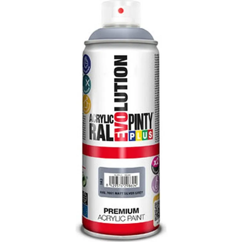 Compra PINTURA SPRAY ACRILICA EVOLUTION MATE 520 CC RAL 7001 GRIS PLATA PINTYPLUS 382 al mejor precio