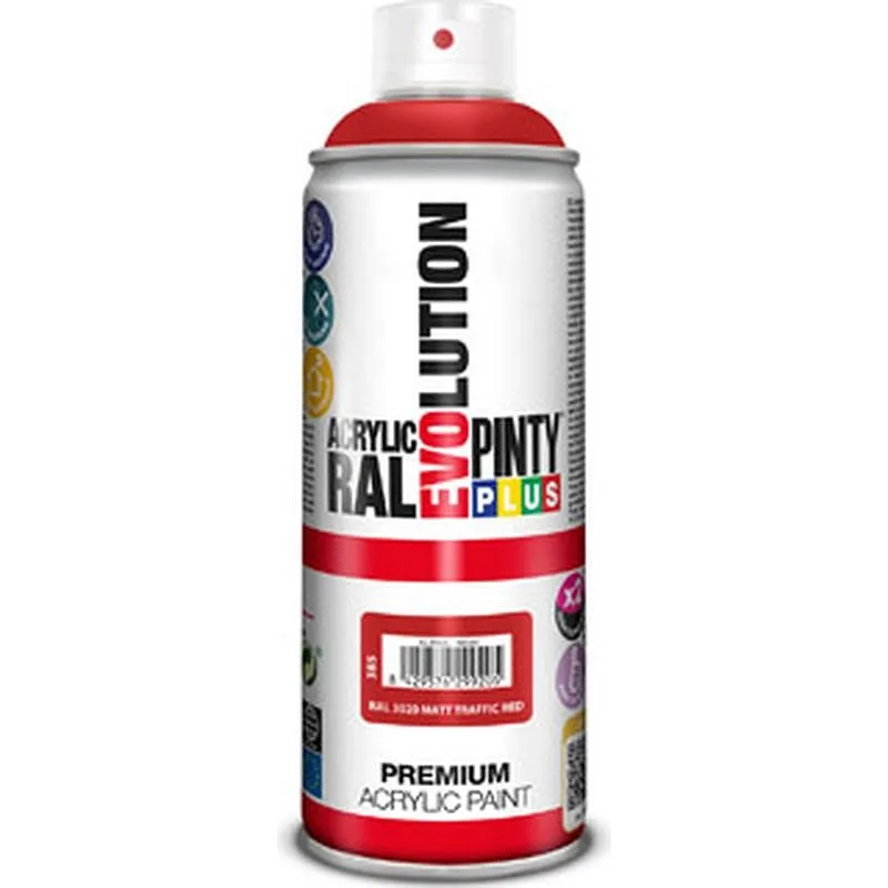 Compra PINTURA SPRAY ACRILICA EVOLUTION MATE 520 CC RAL 3020 ROJO TRAFICO PINTYPLUS 385 al mejor precio
