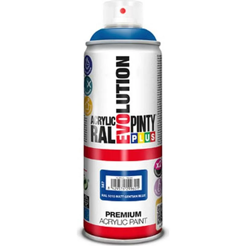 Compra PINTURA SPRAY ACRILICA EVOLUTION MATE 520 CC RAL 5010 AZUL GENCIANA PINTYPLUS 387 al mejor precio