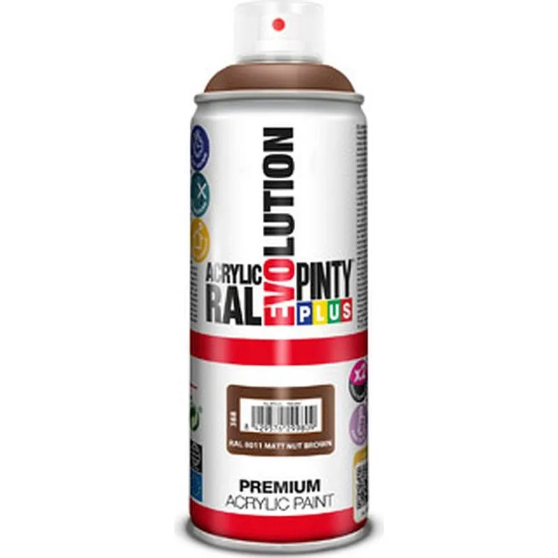 Compra PINTURA SPRAY ACRILICA EVOLUTION MATE 520 CC RAL 8011 PARDO NUEZ PINTYPLUS 388 al mejor precio