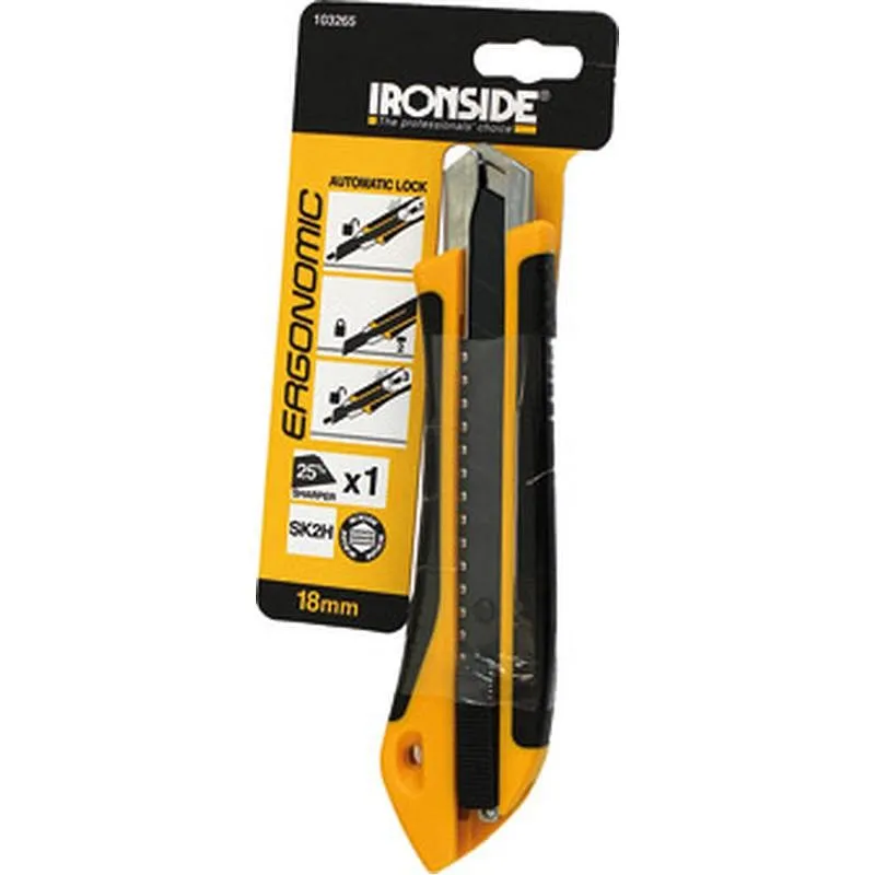 Compra CUTER ABS+TPR BICOMPONENTE AUTOBLOQUEO CUCHILLA 18 MM SK2H IRONSIDE 103265 al mejor precio