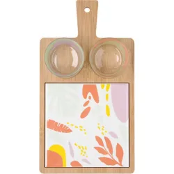 Compra TABLA APERITIVO BAMBU/CERAMICA CON MANGO 2 BOLS KALEIDO 2 BOLS CRISTAL DECORADO BIDASOA 5426596 al mejor precio