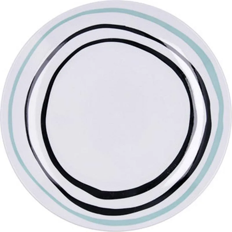 Compra PLATO LLANO PORCELANA DECORADO CIRCULOS ZIG BID diametro 27,5 CM BIDASOA 5426047 al mejor precio