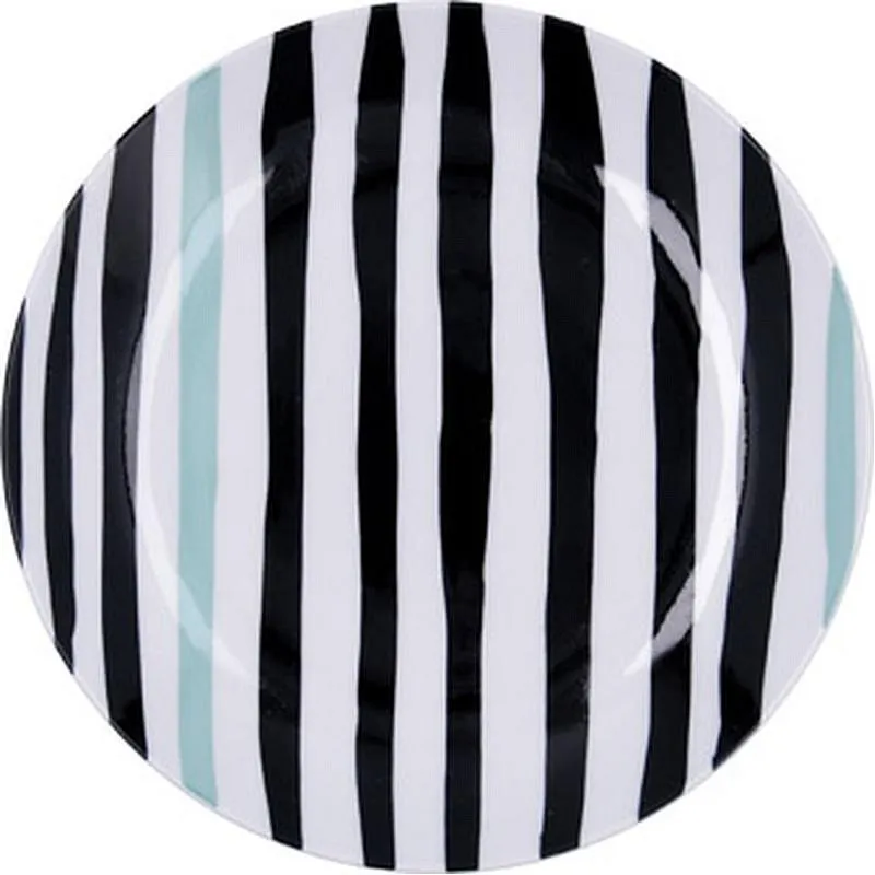 Compra PLATO POSTRE PORCELANA DECORADO RALLAS ZIG BID diametro 19,5CM BIDASOA 5426049 al mejor precio