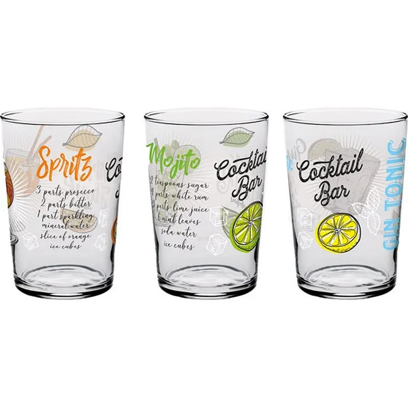 Compra VASO PINTA COCTEL DECORADO PACK 3 UDS 51 CL DRINK SURTIDO CERVE M96102 al mejor precio