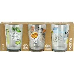 Compra VASO PINTA COCTEL DECORADO PACK 3 UDS 51 CL DRINK SURTIDO CERVE M96102 al mejor precio