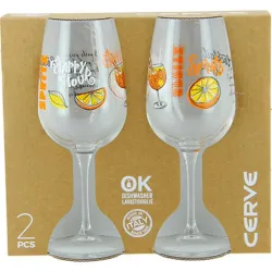Compra COPA APERITIVO DECORADA PACK 2UDS 50 CL SPRITZ CERVE M96220 al mejor precio