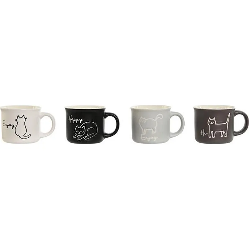 Compra TAZA PORCELANA DECORADA CAFE SURTIDO 7 CL GATOS GRISES PC-209504 al mejor precio