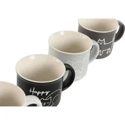 Compra TAZA PORCELANA DECORADA CAFE SURTIDO 7 CL GATOS GRISES PC-209504 al mejor precio