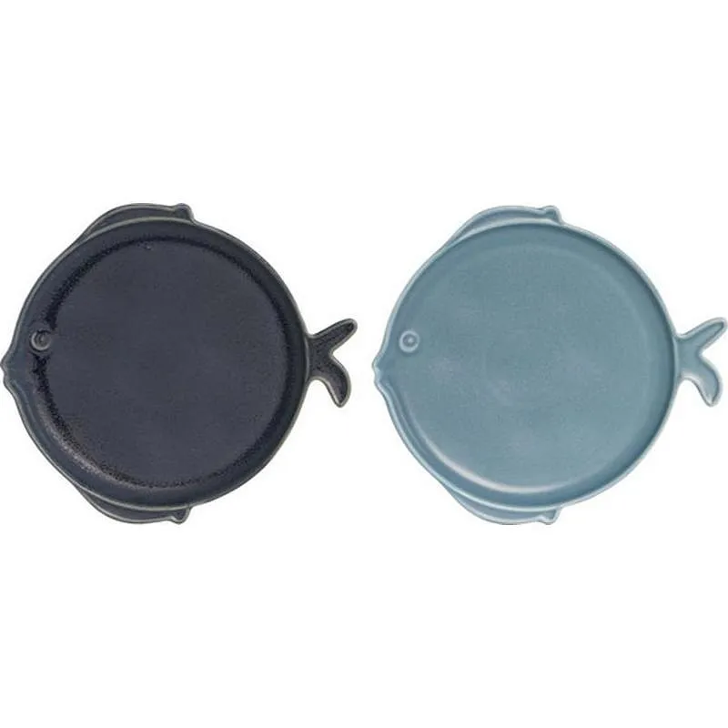 Compra PLATO PORCELANA FORMA SURTIDO AZUL PEZ 22,6 X 20,5 X 2 CM PC-211045 al mejor precio