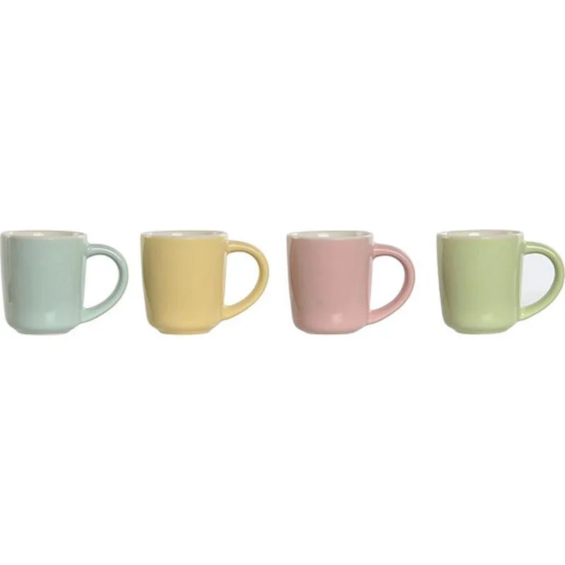 Compra TAZA CAFE PORCELANA COLORES PASTEL SET 4DS 9 CL SURTIDO PC-211447 al mejor precio