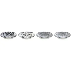 Compra PLATO PORCELANA DECORADO SURTIDO AZUL HONDO 20 CM-SET 4U PC-212733 al mejor precio